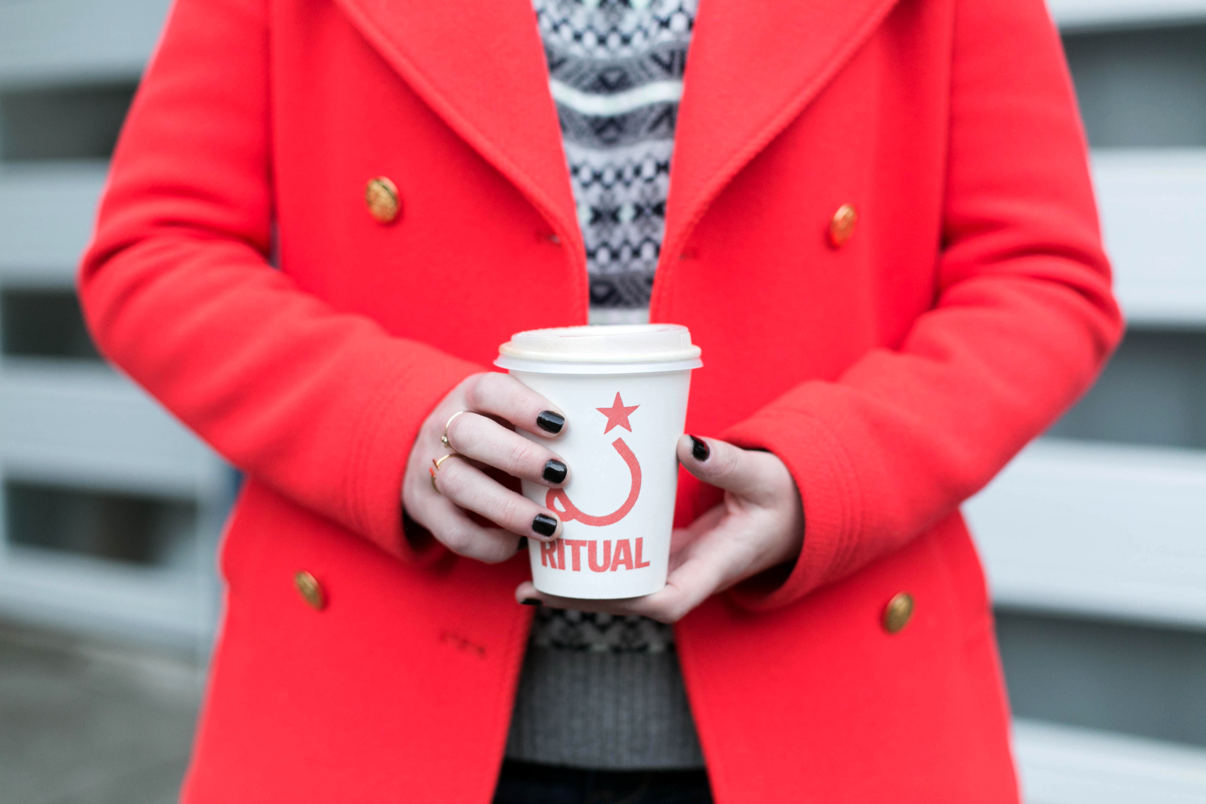 J. Crew Fair Isle Sweater with a Pop of Red & Bean Boots.