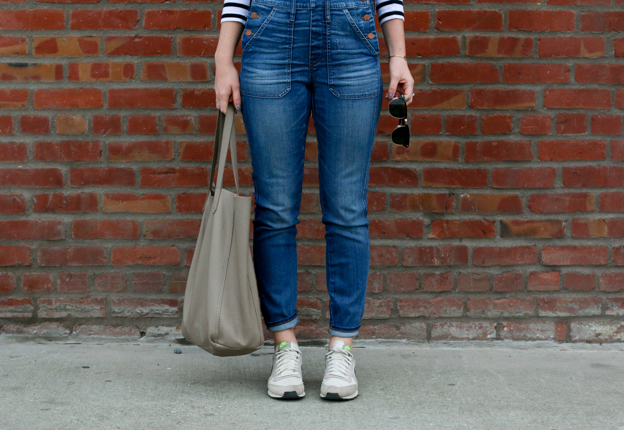 Outfit // Stripes with Madewell Overalls.