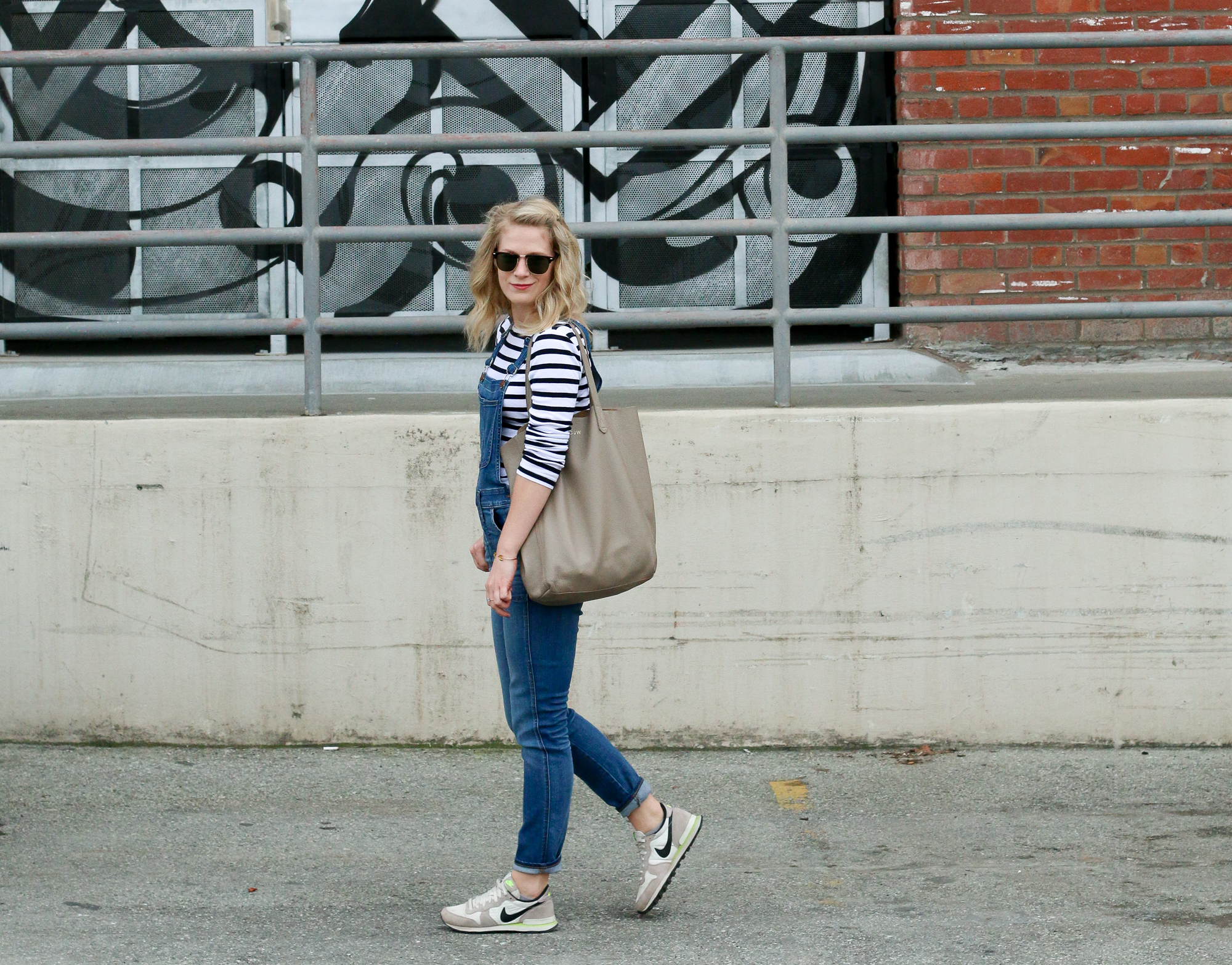 Outfit // Stripes with Madewell Overalls.