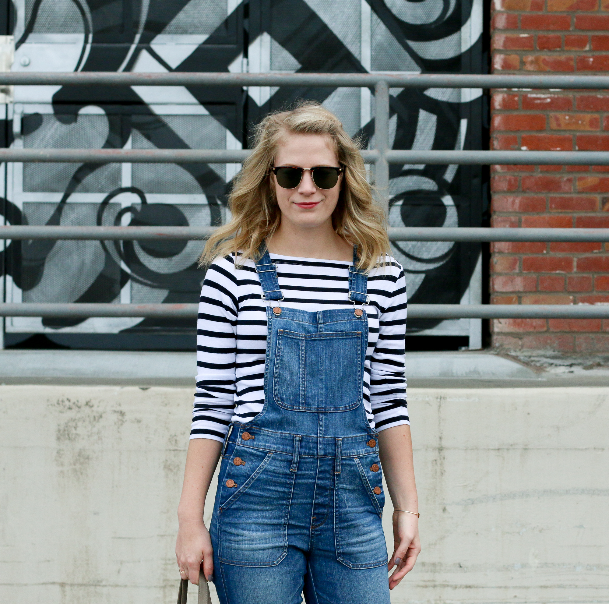 Outfit // Stripes with Madewell Overalls.