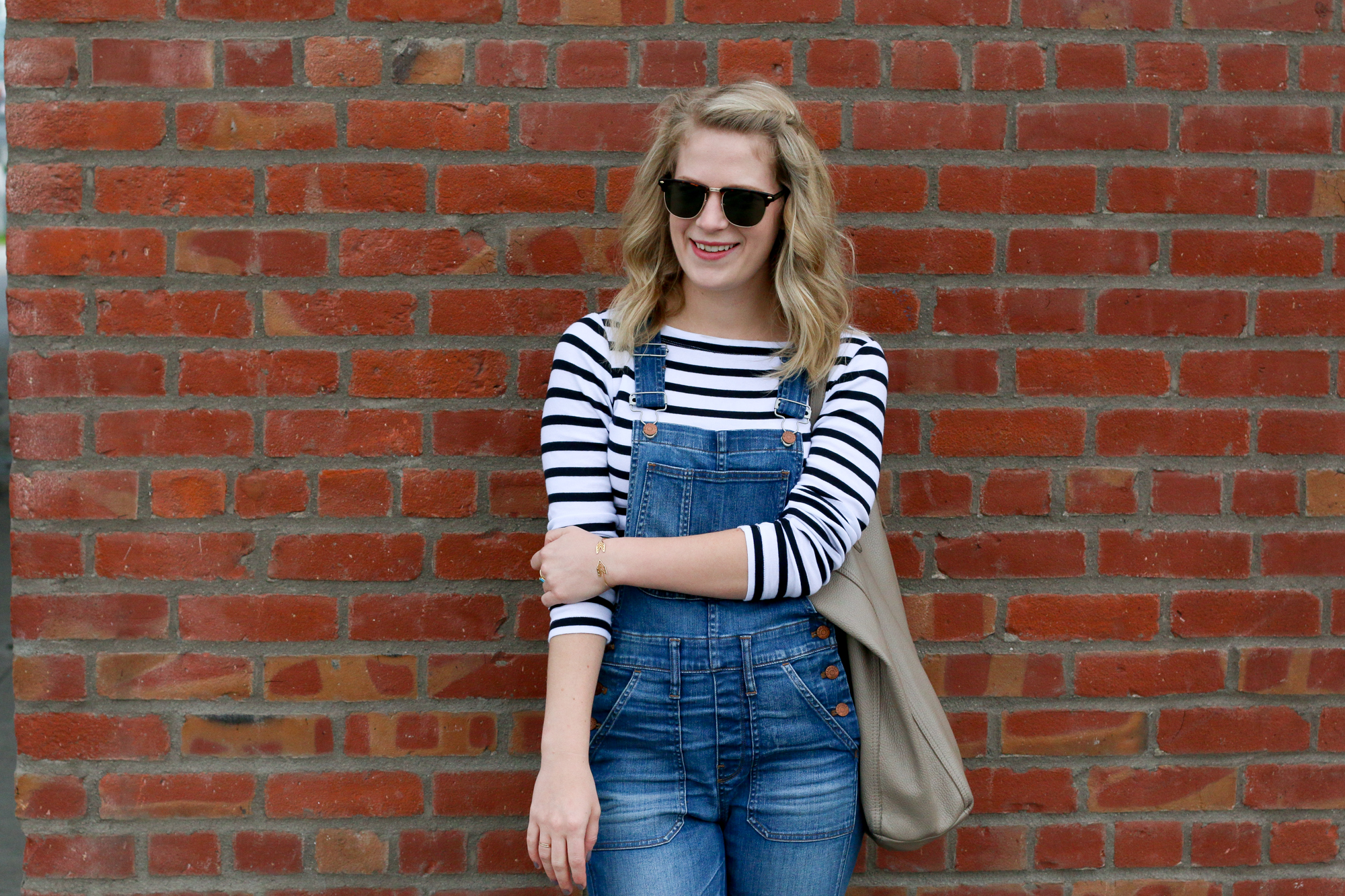 Outfit // Stripes with Madewell Overalls.